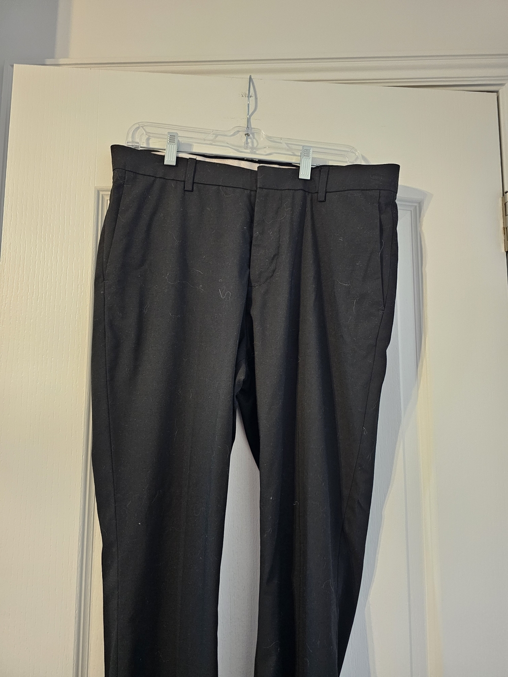 Mens H&M Black Straight-Leg Slim Fit Pants